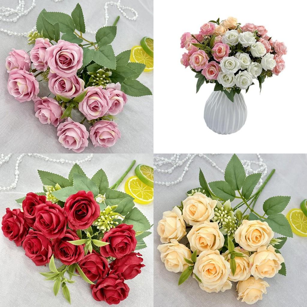 Realistic Rose Faux Flower Wedding Celebration Photography Accessory For Home And Event