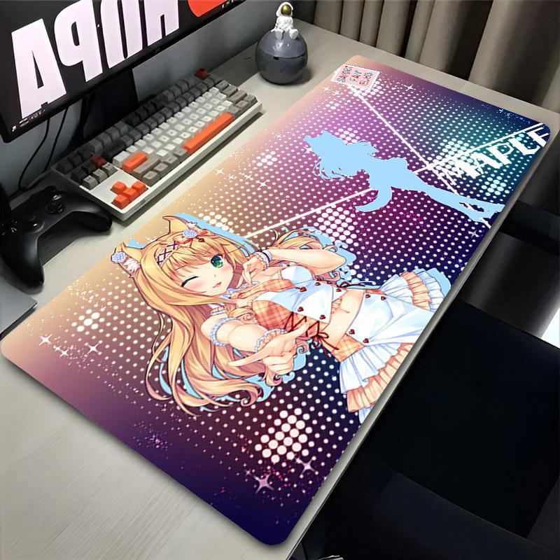 C-Chocola-N-Nekopara Mousepad Anime Girl Pink Desk Mat Keyboard Accessories Gaming Mouse Pad Laptop Extended Office Carpet Mats