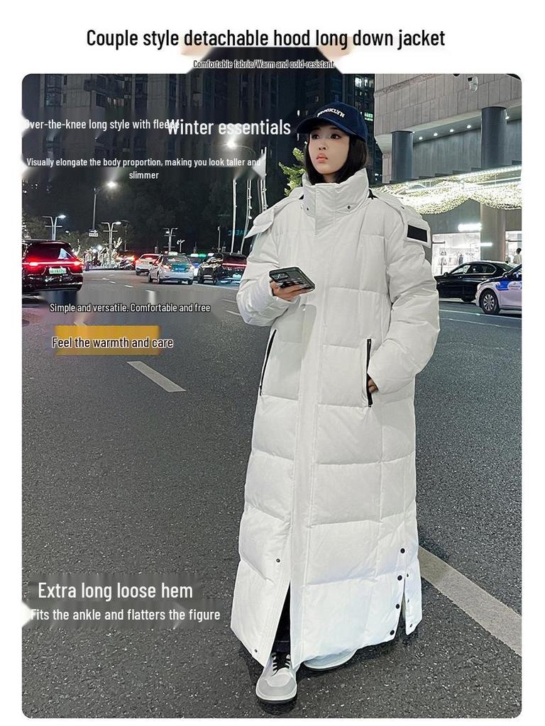 Nuova Giacca Invernale Lunga alla Caviglia - Unisex Vestibilità Larga, Caldo Stile Coreano per Uomini e Donne.