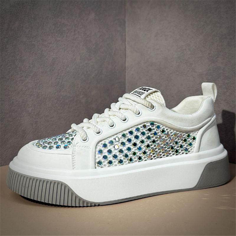 Fashion Trend New Designer Men's Fashion Charm Rhinestone All Match Mixed Thick-soled Causal Shoes Male Walking Sneakers Zapatos Hombre