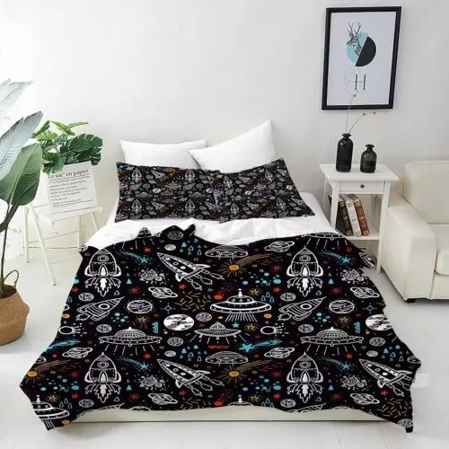 Ufo Duvet Cover Set Bed Decoration First Choice Gift Suitable For Children Boys Girls And Adults Soft Comfortable Breathable