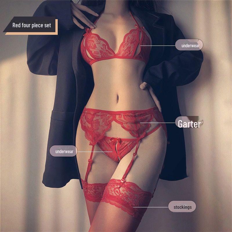 Dámské bikiny thong s šněrováním, T-back a otevřeným rozkrokem