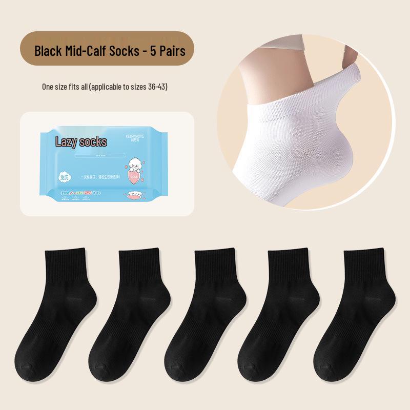 Unisex Disposable Anti-Odor Travel Socks, No-Wash, Mid-Calf Length for Autumn and Winter