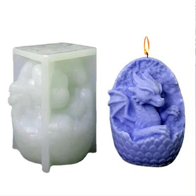 Large Dinosaur Egg Silicone Candle Molds 3D Shell Breaking Dinosaur Baby Crafts Gypsum Resin Crystal Mold DIY Soap Making Tool