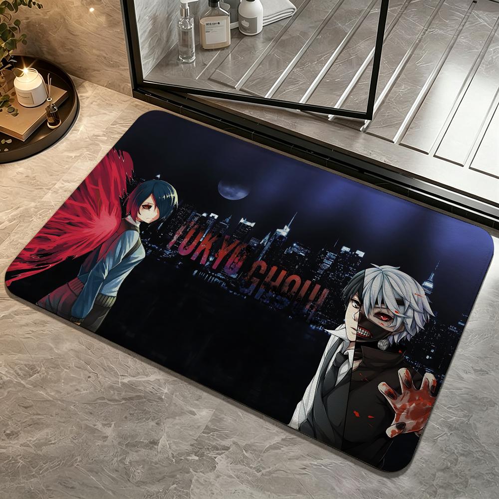 Anime-Tokyo GhoulS Floor Mat Bedroom Carpet, Bathroom Foot Mat, Doormat, Non-Slip Absorbent Multi-Use