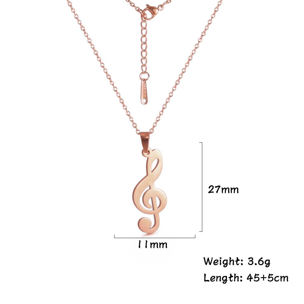Music Guitar Pendant Necklace for Women Men Stainless Steel Gold Microphone Accordion Neck Chain Jewelry Gift