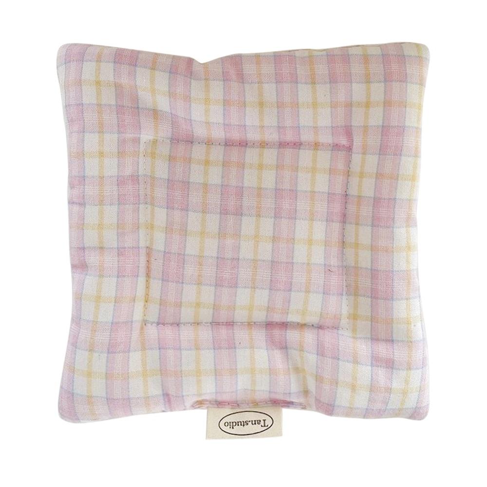 Vintage Hand Made Coaster Korean Style Checked Pattern Cotton Coaster Aesthetic Design Soft Placemats Kitchen Accessory
