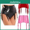 Ledergürtel Strumpfhalter Damen Lack Sexy Hosenträgergürtel für Overknee-Strümpfe