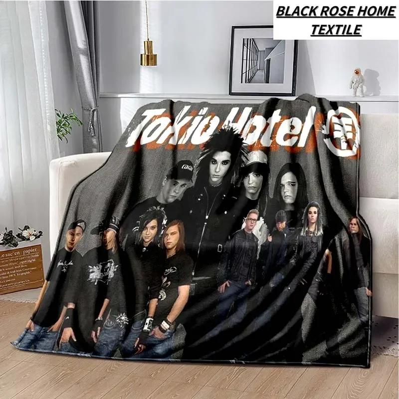 Coperta Artistica di Moda Tokio Hotel Rock Band Lenzuolo di Lusso per Camera da Letto Coperta Calda per Viaggi all'Aperto Campeggio Picnic Pausa Pranzo