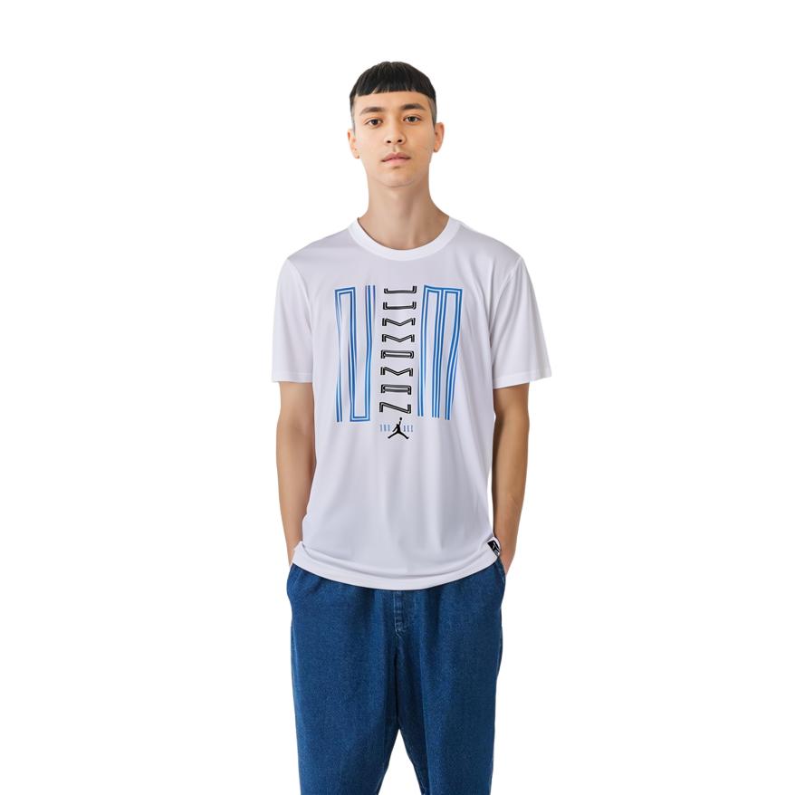 Jordan T Shirts Men's White Crew Neck Moderate Straight Fit 844283-100