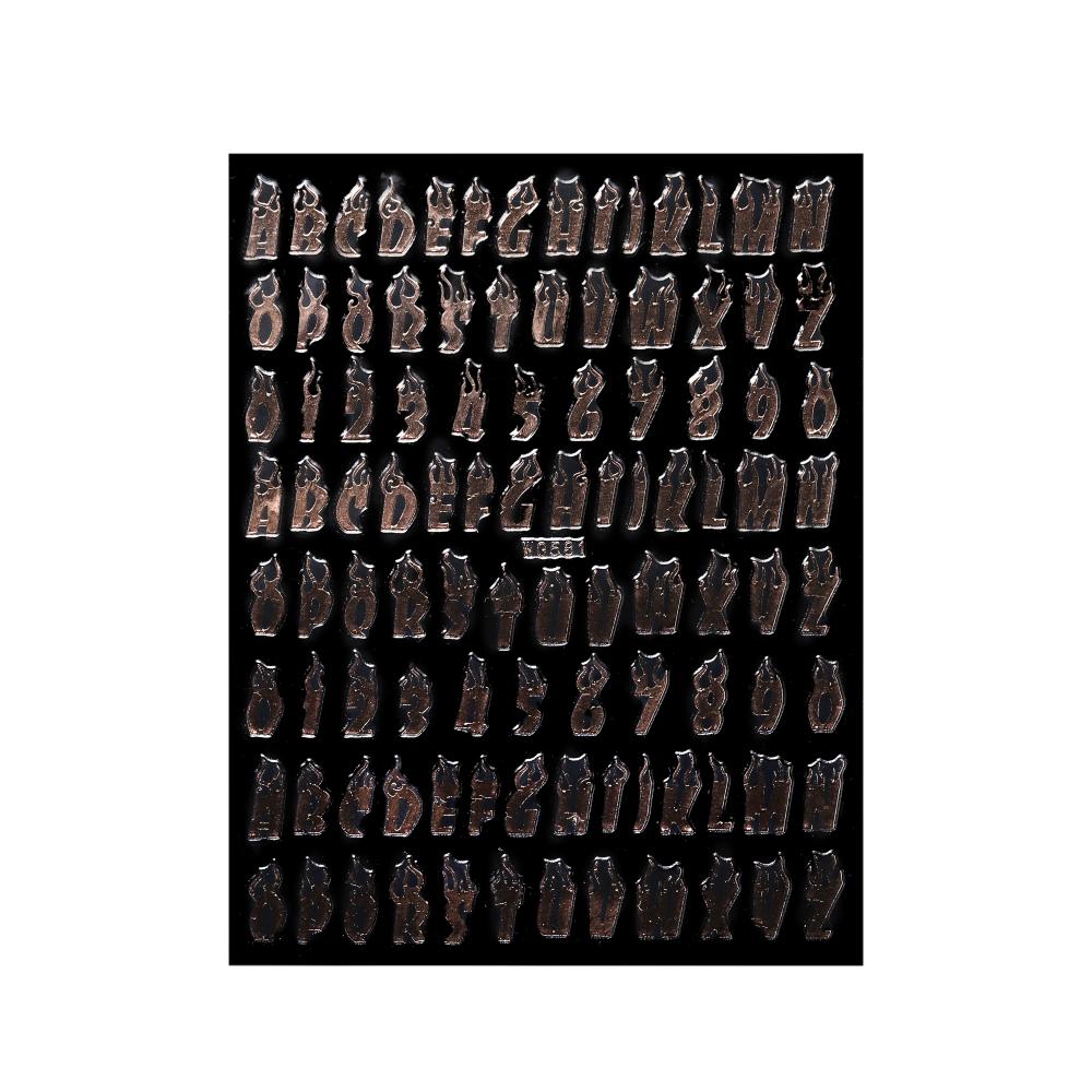 Adesivi Decorativi Lettere Alfabeto Numeri 2-9mm Riempitivo Resina Epossidica Oro Argento Per Stampi in Silicone Fai da Te Riempimenti per Artigianato