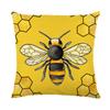 New Little Bee Pillow Cover Yellow and White Striped Home Sofa Cushion Cover Polyester Letter Print