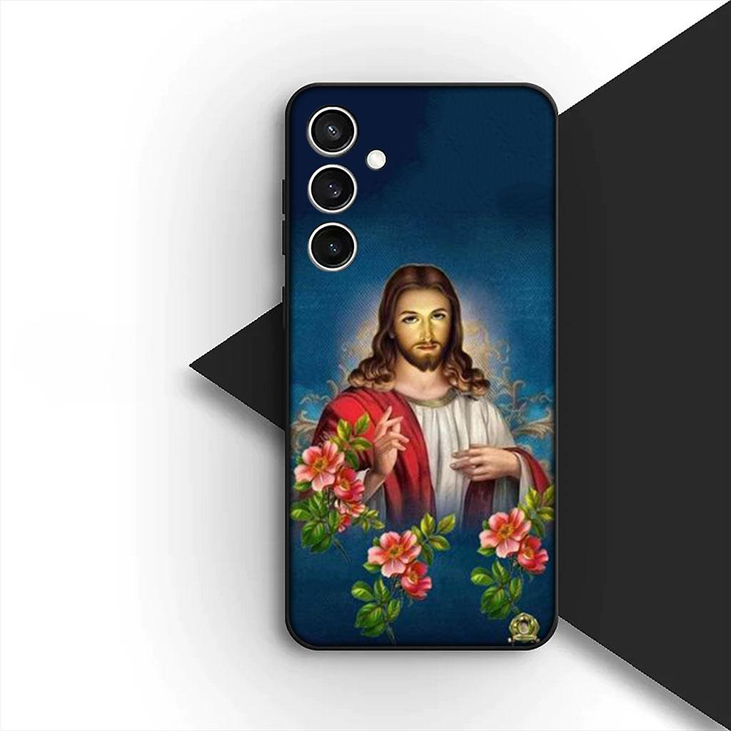 Cover Jesus Cross God Phone Case for Samsung Galaxy S22 S21 S20 FE Ultra Plus A07 A17 A15 A16 A25 A57 A37 Casing