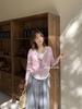 Two-Piece Knitwear: Versatile Korean Long Sleeve Color Block T-Shirt for Early Autumn Women