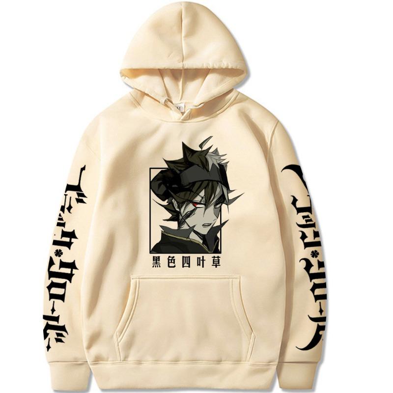 Burakku Asuta Black Clover Printed Graphic Hoodies Vintage Oversized Hooded Long Sleeves Hoodie Men Women Clothes