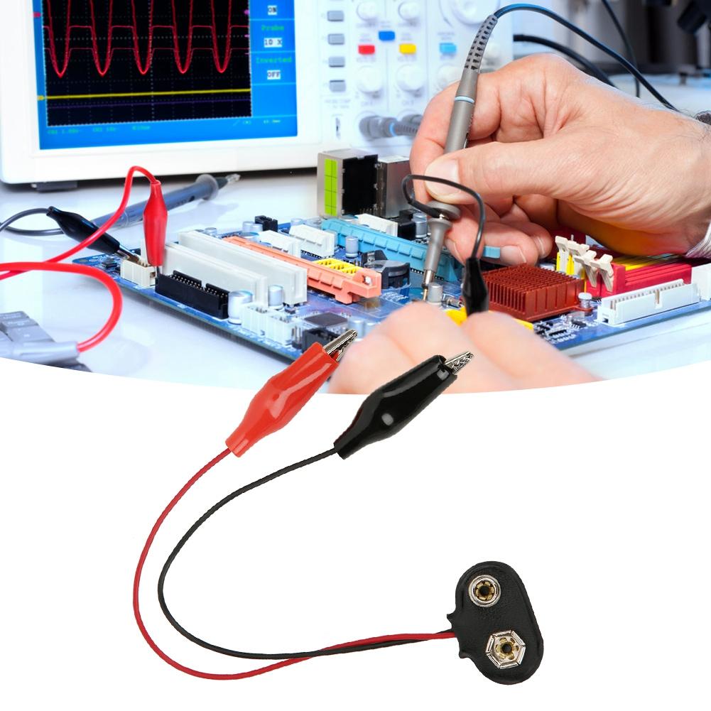 

20Pcs Battery Snap Connector to Crocodile Clip Cable Wire Probe 9V 15cm Length