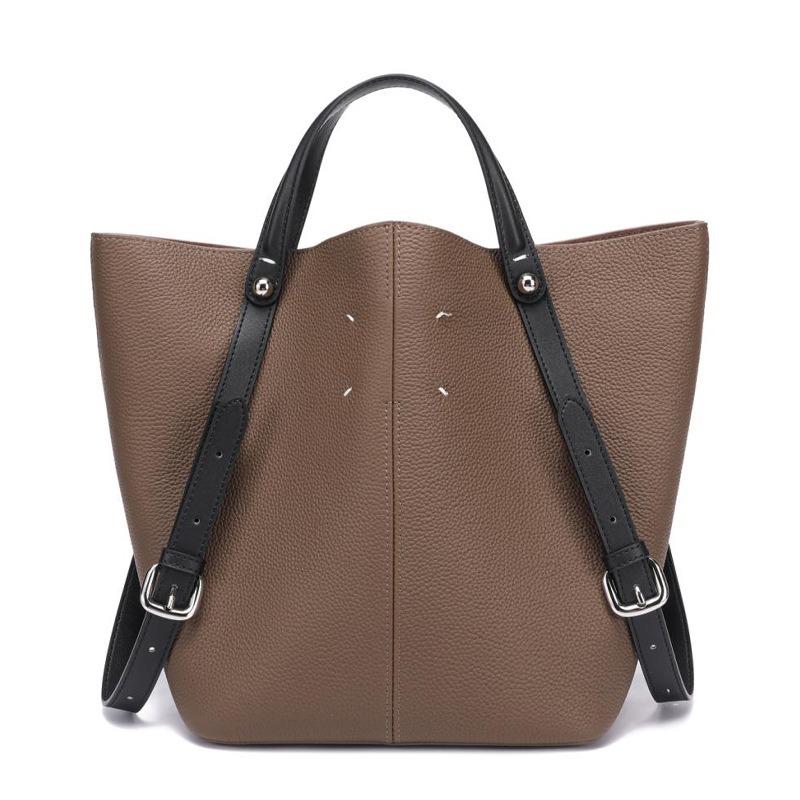

Bags Women s Leather First Layer Cowhide Bucket Shoulder Bag Large Capacity Commuter Tote Bag Crossbody Bag Women серый