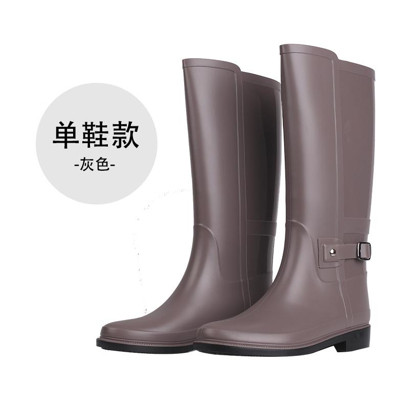 Water shoes Japan and South Korea high tube rain shoes women's rain boots long tube high-end waterproof rubber shoes horse boots water boots