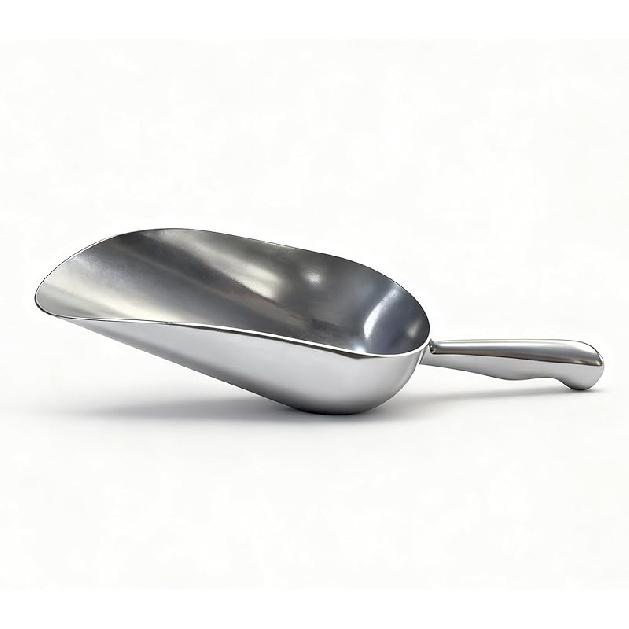 6 OZ Cast Aluminum Utility Scoop, One-Piece Solid Ice Scoop for Ice Bucket, Bar, Kitchen, Multipurpose Food Scooper for Flour, Sugar, Popcorn, Dog 6OZ