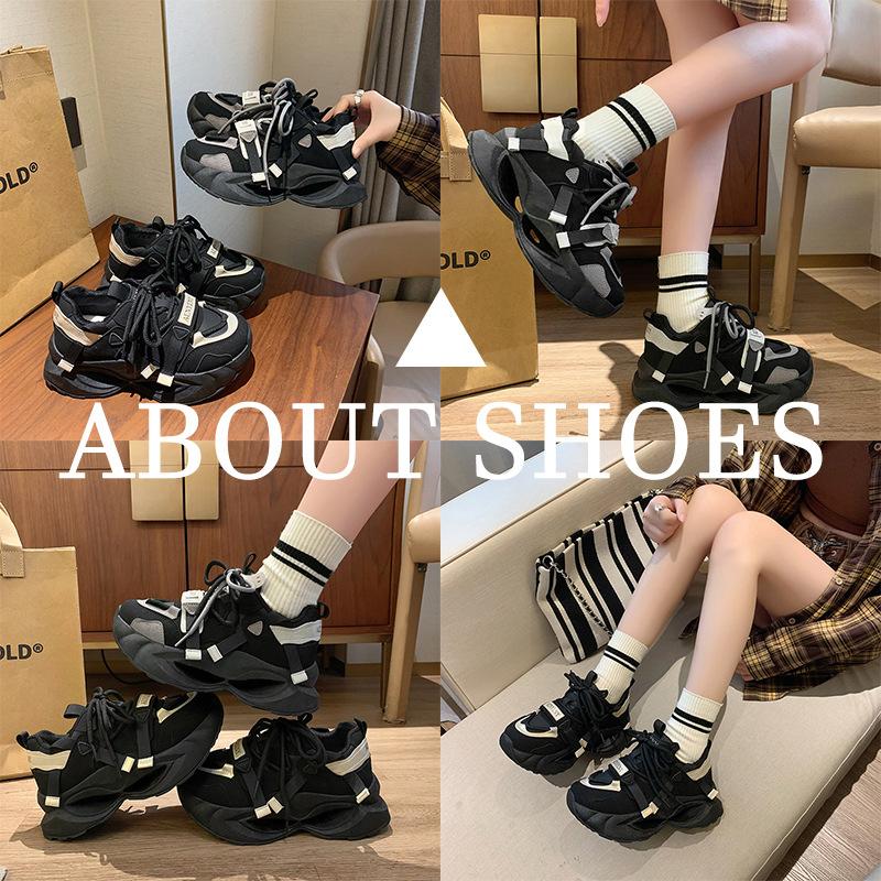 Autumn Women Shoes Chunky Sneakers Girl Sport Style Platform Shoes Thick-soled Dad Shoes