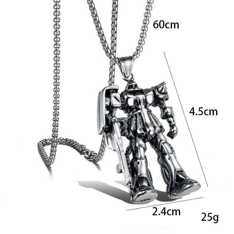 Stainless Steel Jewelry Vintage Transformers Robot Necklace Men'S Titanium Steel Pendant