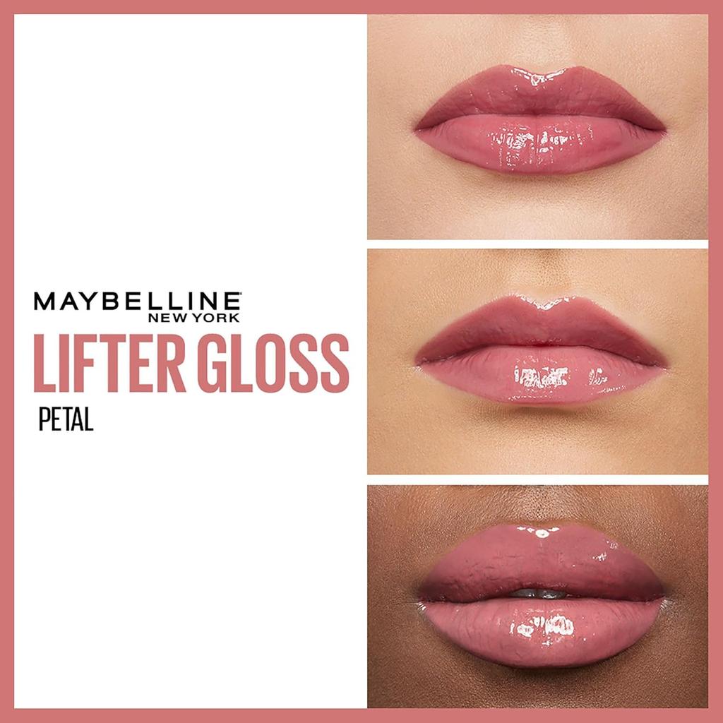 Maybelline New York Lifter Gloss Petal 5.4ml Smooth Non Sticky Tinted Lip Gloss With Hyaluronic Acid For Hydrated Plump Shiny Lips