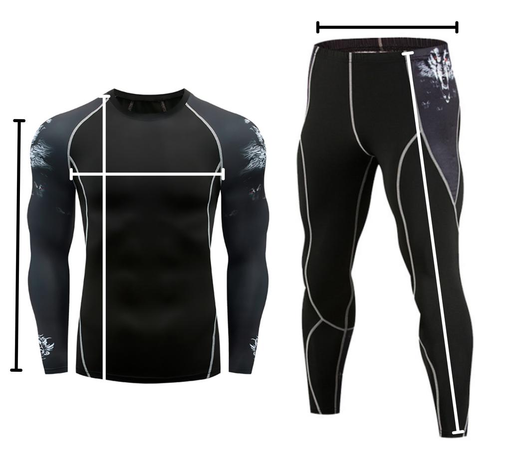 Men's Thermal Underwear Set 5 Size XL Black [BTER15]