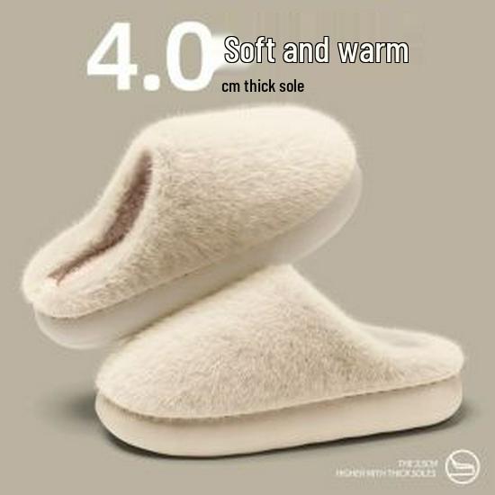 Women's Furry Cotton Slippers: Cozy, Velvet-Lined for Fall & Winter, Indoor/Outdoor, Also Available for Men