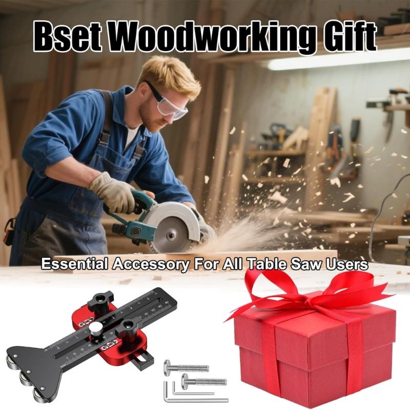 Aluminum Alloy Woodworking Jig Thin Rips Jig For Router Tables Band Sawer Featuring Double Guide Bearings