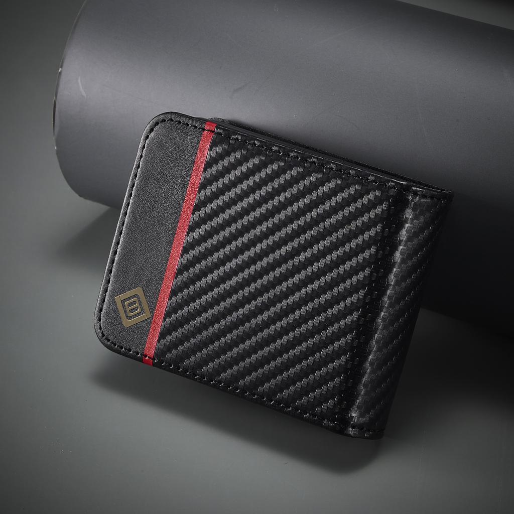 Carbon Fiber Leder Fall Für Samsung Galaxy Z Flip 5 4 3 5G Flip5 Flip4 Flip3 Z Falten 3 4 5 magnetische Flip Brieftasche Karte Halter Telefon Tasche Etui