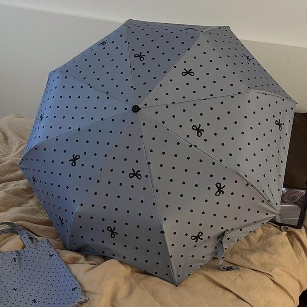 Polka Dot Bow Sun Umbrella Sun Protection UV Protection Umbrella Dual-purpose Sunshade Women's