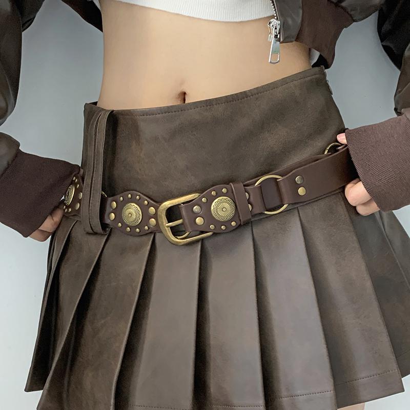 Western Cowboy Retro Belt for Women: Xinjiang Travel, Hot Girl, Post-Apocalyptic Style with Skirts & Pants
