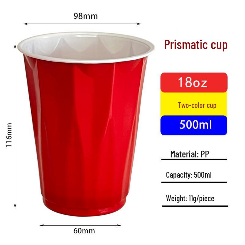 500ml Red Rhombus Beer Pong Cups for Parties & Bars