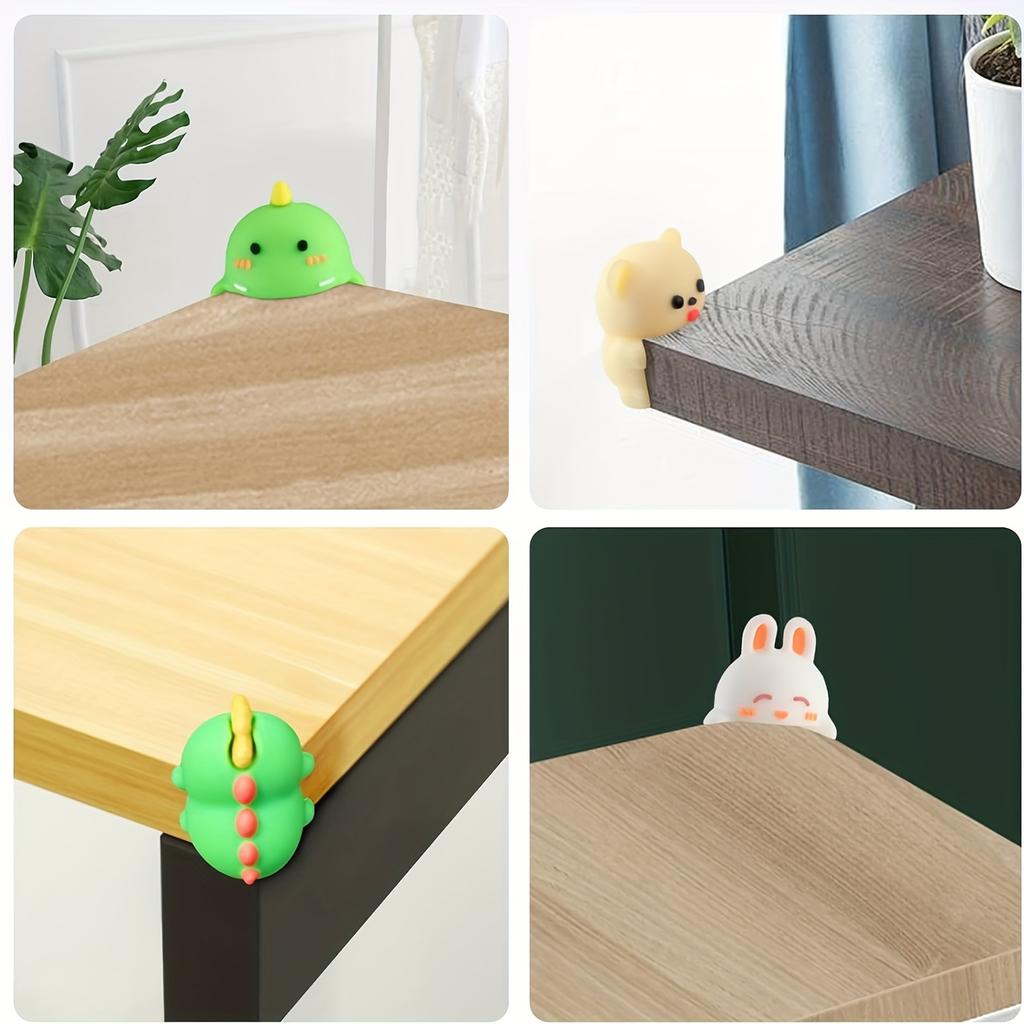 12pcs Silicone Corner Guards for Tables and Windows - Cartoon Bear Design, Anti-Collision Protection,Table Corner Protector
