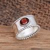 Garnet Gemstone Ring Solid 925 Sterling Silver Boho Ring Spinner Band Ring Handmade Jewelry Ring For Women Party Ring