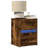 Vidaxl Bedside Tables with LED Lighting, 2 Pcs., Smoked Oak