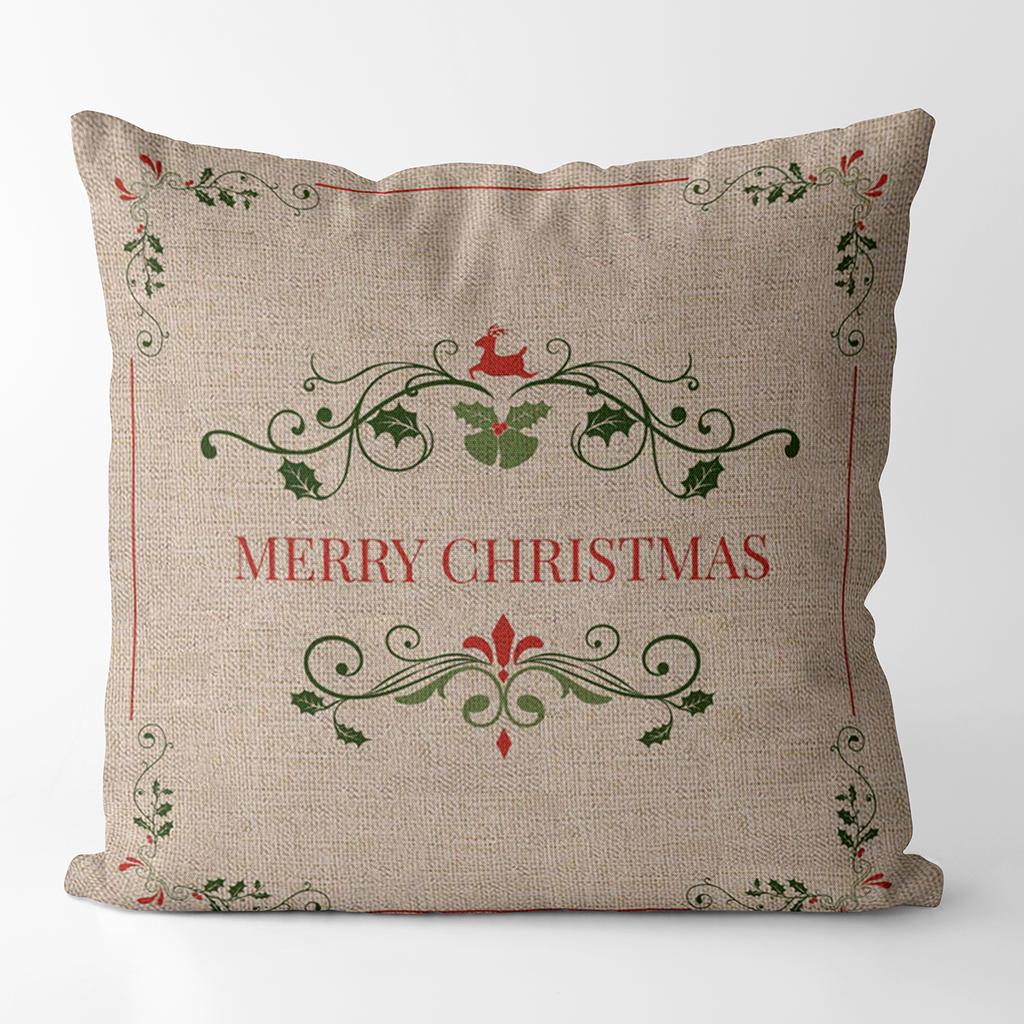 Christmas Cushion Cover Merry Christmas Decorations For Home Xmas Elk Noel Cristmas Ornaments New Year Gifts