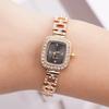 Cross-border New Small Square Bracelet Pull Women's Watch Free Adjustment Square Chain Diamond Set Small Ladies Quartz Watch