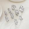 Wind Metal Lava Pleated Smooth Ring Set, Personalized Bow Joint Ring Ring Female