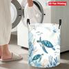 Collapsible Laundry Basket Large Round Waterproof Fabric Hamper Dirty Clothes Storage Bin Toy Organizer with Handles