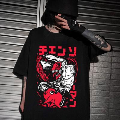 Japanese Anime Chainsaw Unisex Denji Summer T-Shirt Unisexga Graphic Print Tees Funny Pochita Makima Unisex Fashion Short Sleeves T Shirts