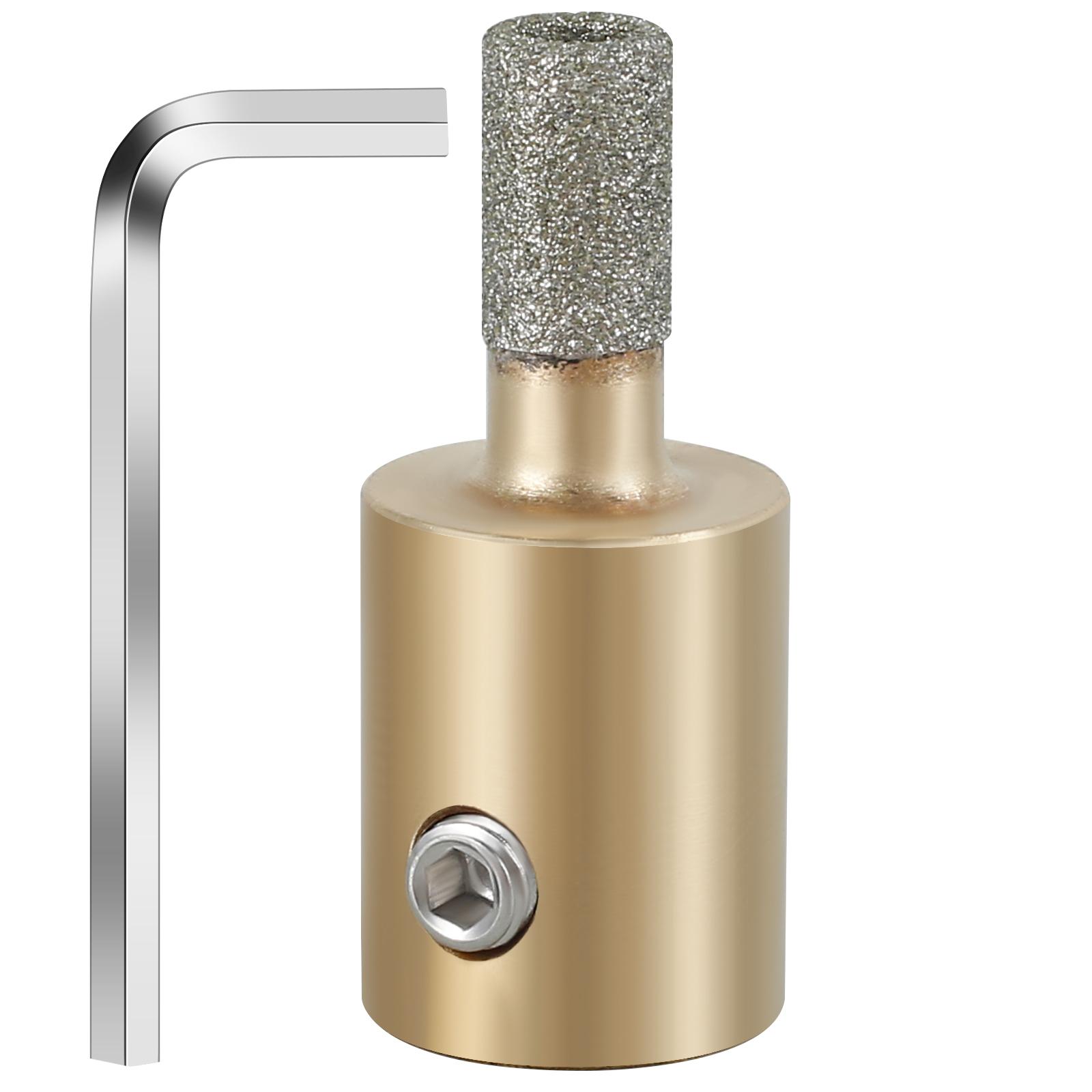 

Diamond Grinder Bit Head Tool 1in 3/4in 1/4in Glass Diamond Grinder Bits Kit with Hex Wrench Drill Bit Glass Grinder Head
