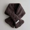 Solid Color Children Knitted Scarf Trendy Winter Cross Muffler Kids Woven Neckerchief  Autumn