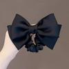 Black Bow Hair Tie: Elegant Ponytail Holder & Rubber Band for Women