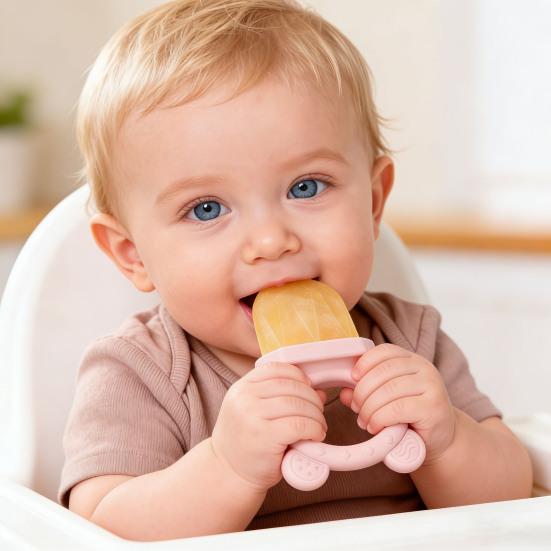 Silikon Baby Tenningsispinneform BPA-fri Fryserbrett for Frukt Yoghurt Tåler Oppvaskmaskin Morsom Tyggeleke