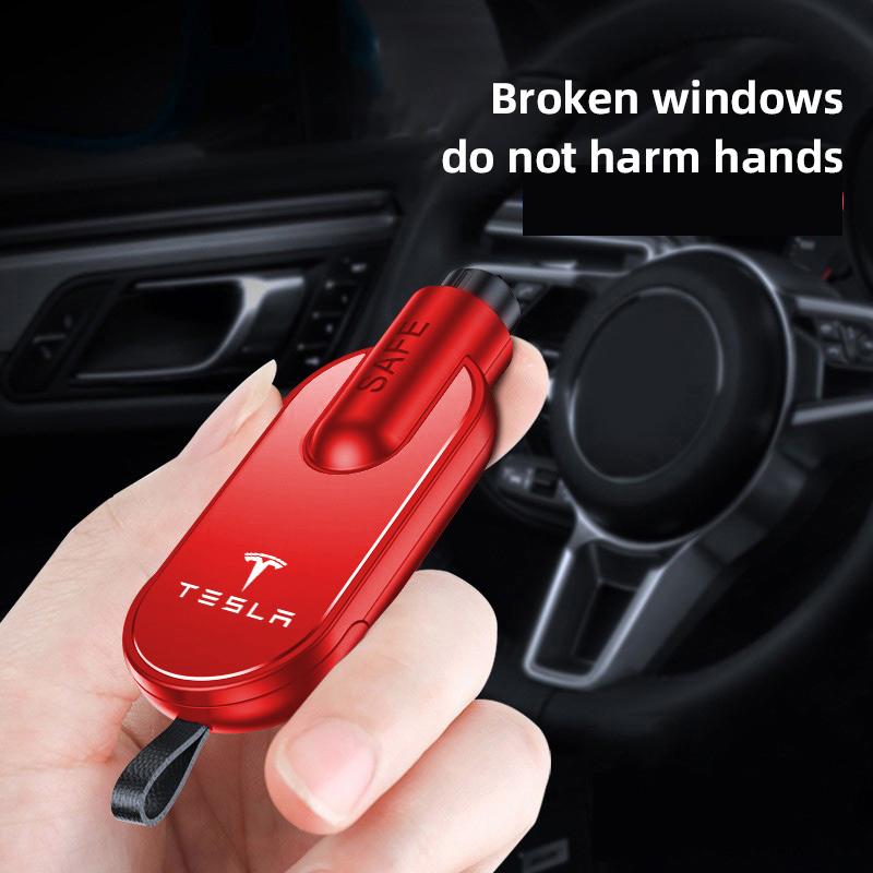 NLVAC1 Car Safety Hammer Auto Emergency Glass Window Breaker Seat Belt Cutter Escape Tool For Tesla Model 3 Y S X Cybertruck Highland