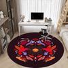 1pc Hummingbird Flowers Office Round Area Rug, Indoor Mat Suitable For Office, Under Office Chairs Bedroom Living Room Home Decor, Room Deco