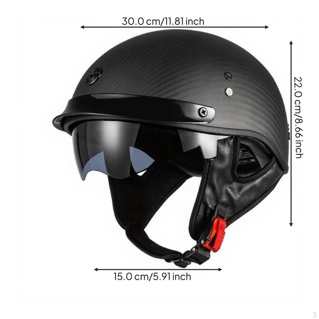 Carbon Fiber, Retro Half Helmet, Lightweight, Men and Women Matte Fiber M