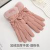 Winter Warm Gloves Touch Screen Women's Thick Cotton Down Riding Cute and Windproof Skiing Gloves with Velvet