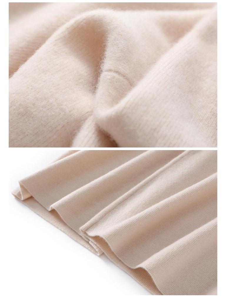 Women's 100% Wool Knit Wide-Leg High-Waist Floor-Length Pants for Autumn/Winter Casual Wear